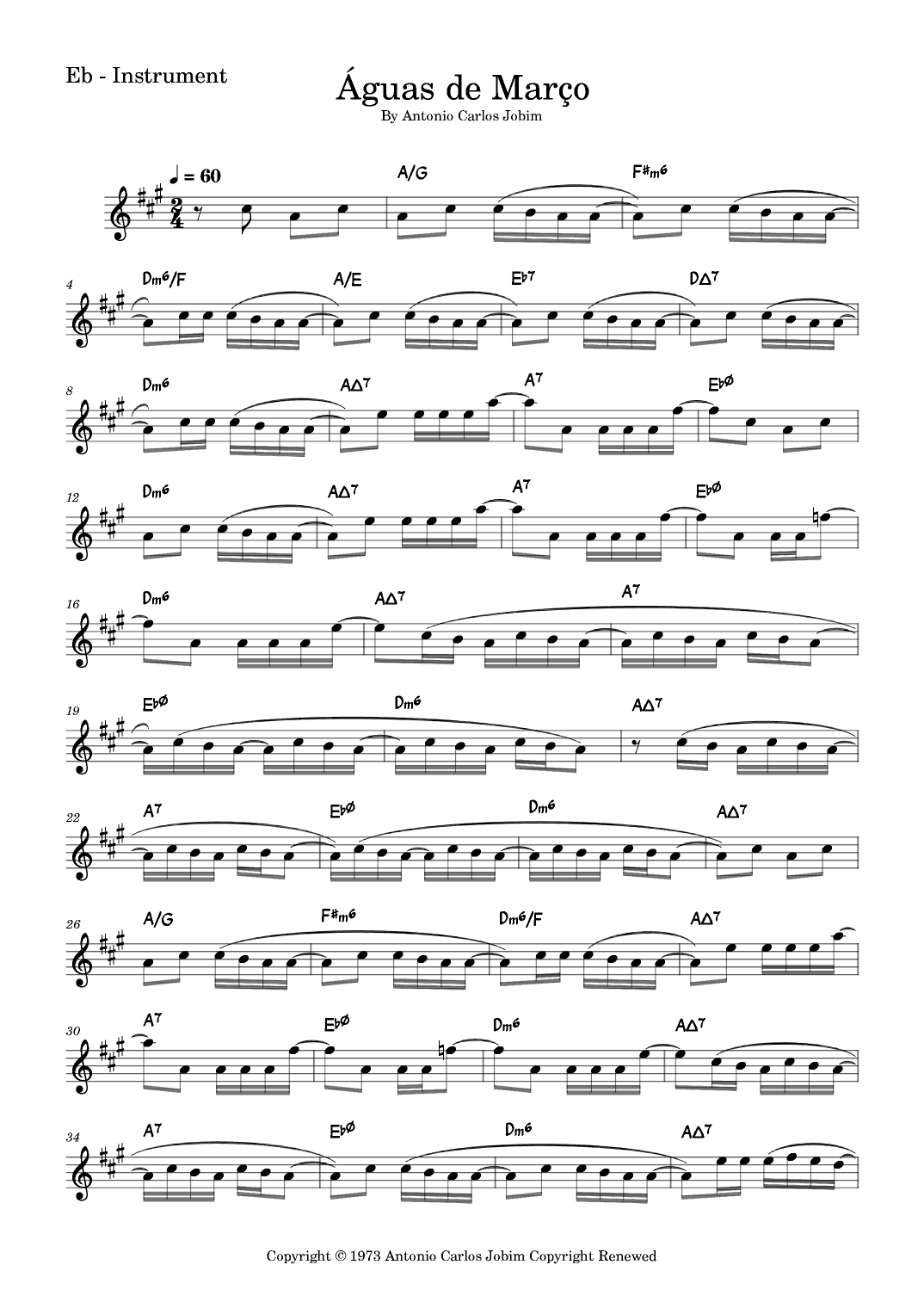 Águas De Março (waters Of March) (arr. Fabio Eduardo de Oliveira)