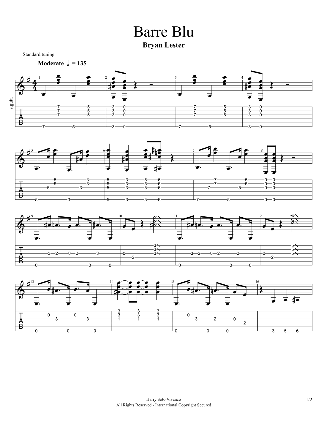 Barre Blu (arr. Harry Soto Vivanco)