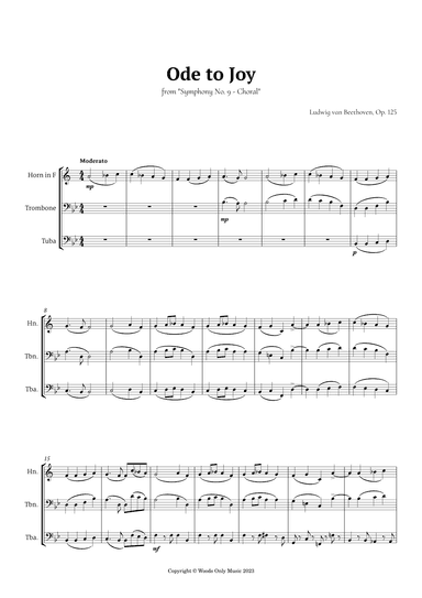 Ode to Joy by Beethoven for Low Brass Trio (arr. Ander)