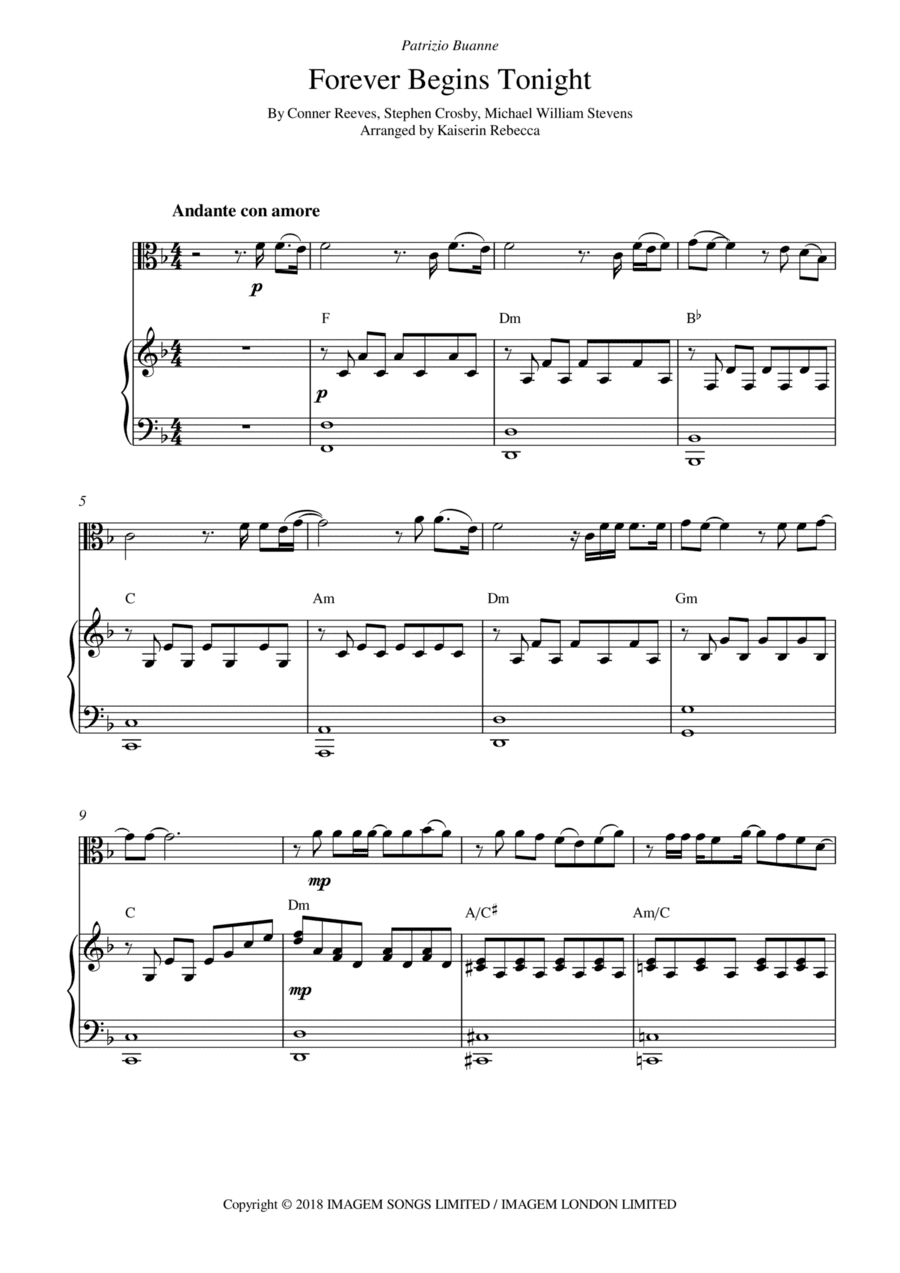 Forever Begins Tonight (arr. Kaiserin Rebecca)