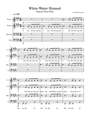 White Winter Hymnal (arr. Mac Greenwood)