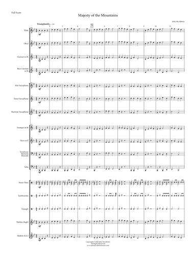 Majesty of the Mountains - for concert band