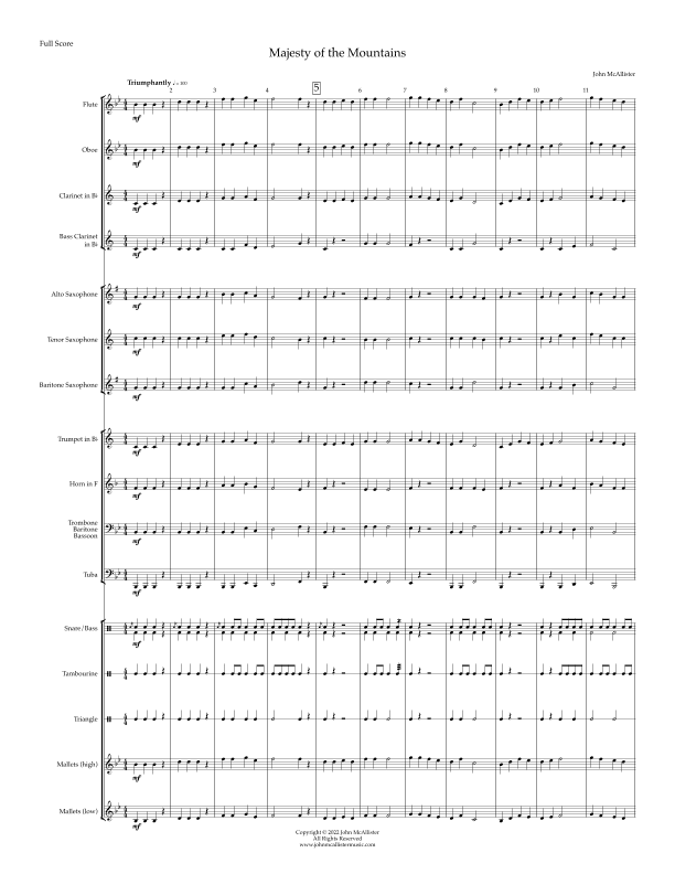 Majesty of the Mountains - for concert band