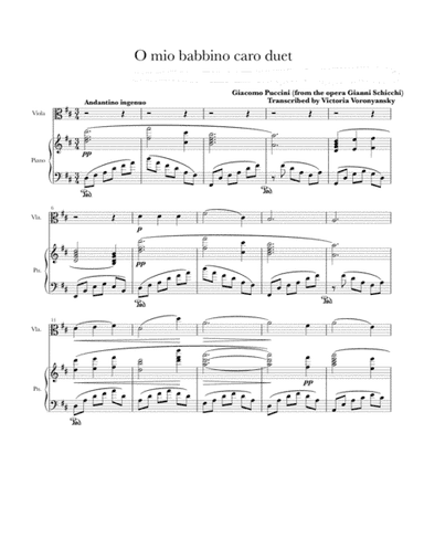 O mio babbino caro (arr. Victoria Voronyansky)