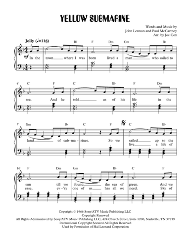Yellow Submarine (arr. Joe Cox)