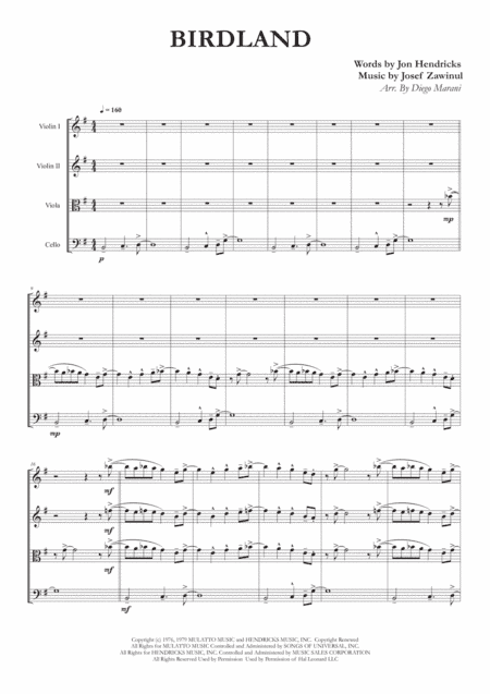 Birdland (arr. Diego Marani)