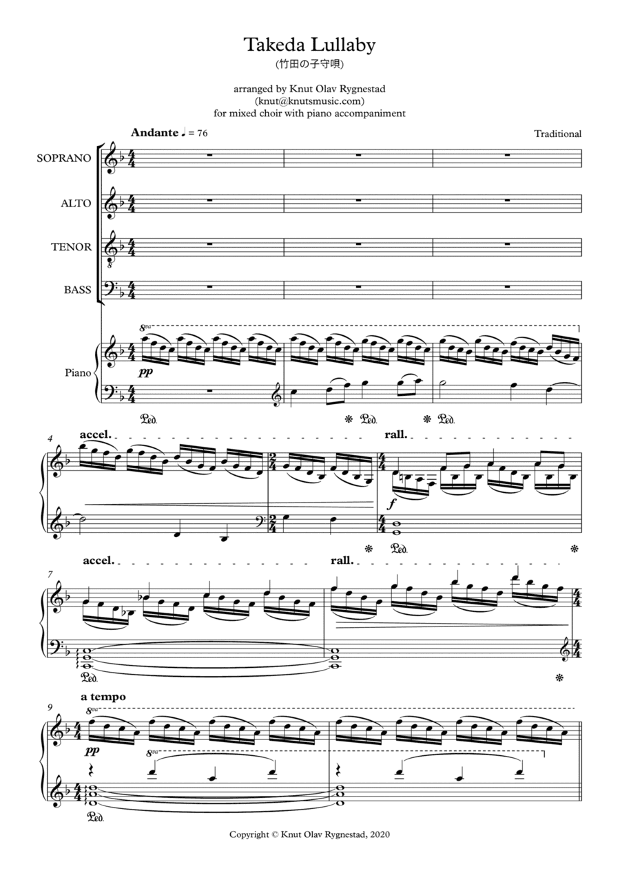 Takeda Lullaby (竹田の子守唄) (arr. Knut Olav Rygnestad)