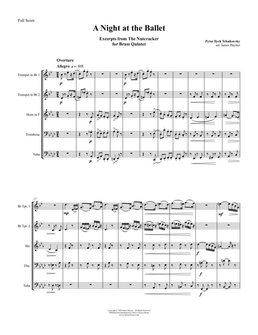 Excerpts from The Nutcracker for Brass Quintet (arr. James Haynor)