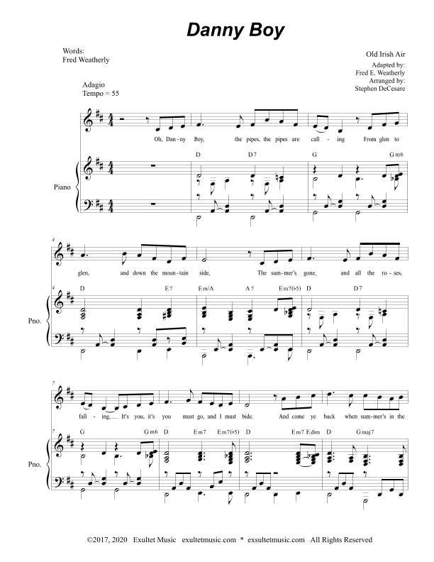 Danny Boy (for Vocal Solo) (arr. Stephen DeCesare)