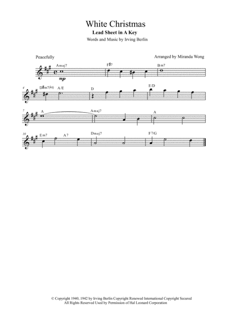 White Christmas (arr. Miranda Wong)