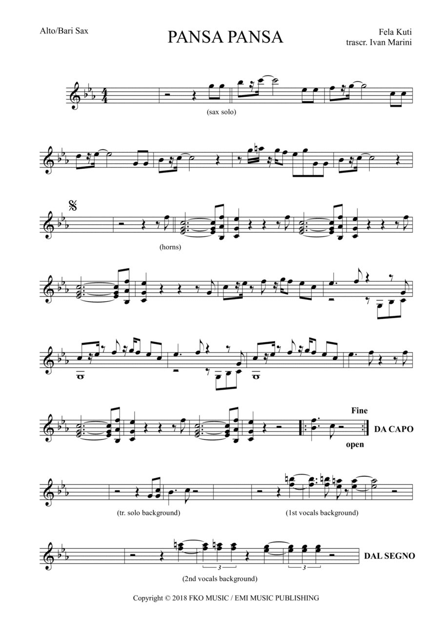 Pansa (arr. Ivan Marini)