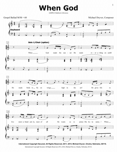 When God (Two-part Children-Youth Choir)