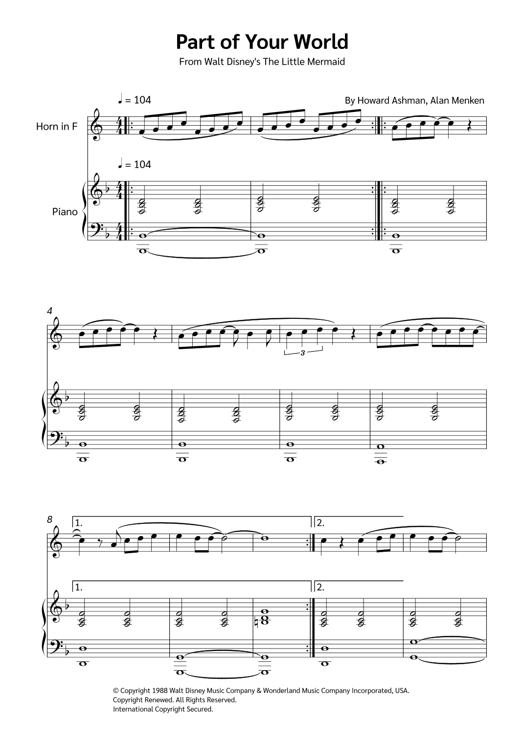 Part Of Your World (arr. Jackson Spindler)