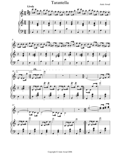 Tarantella for Solo Violin and Piano