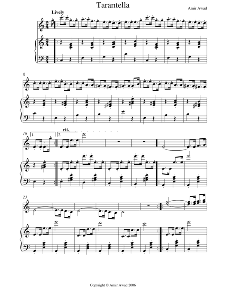 Tarantella for Solo Violin and Piano