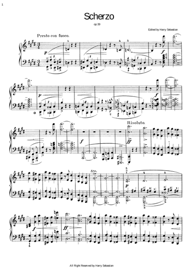 Chopin- Scherzo in C sharp minor, Op 39 (arr. Harry Sebastian)