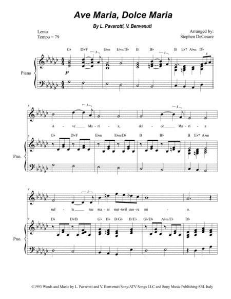 Ave Maria, Dolce Maria (arr. Stephen DeCesare)