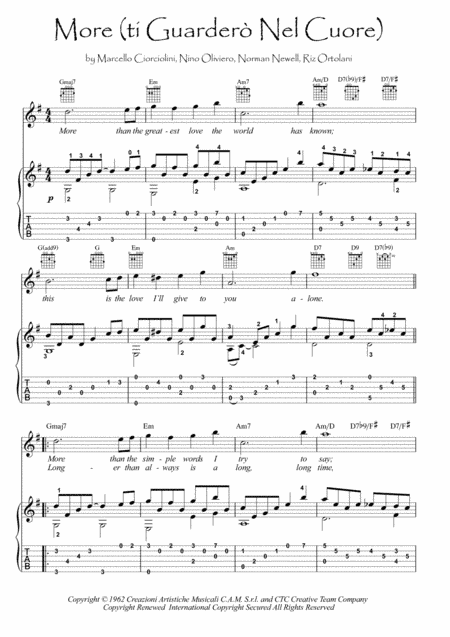 More (ti Guarderò Nel Cuore) (arr. PianoSheetNow)