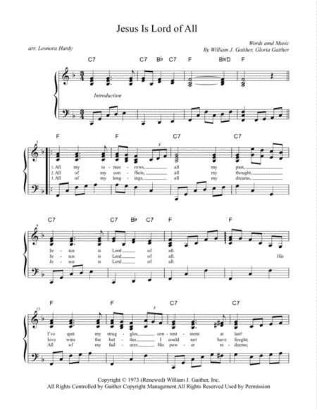 Jesus Is Lord Of All (arr. Leonora Hardy)