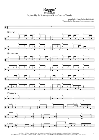 Beggin' (arr. Realsongbook)