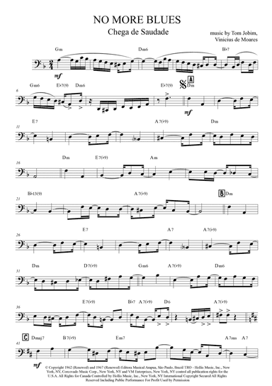 Chega De Saudade (no More Blues) (arr. The Sheet Music Library)