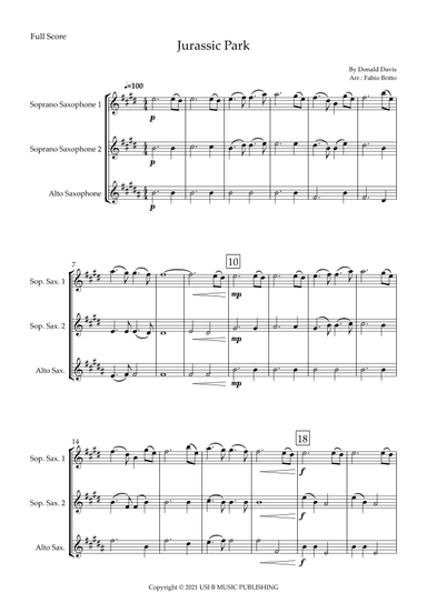 Jurassic Park Iii (arr. Fabio Britto)