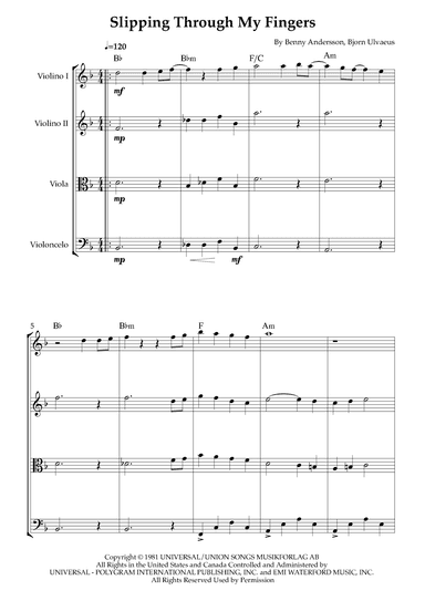 Slipping Through My Fingers (arr. Karen Gueiros)