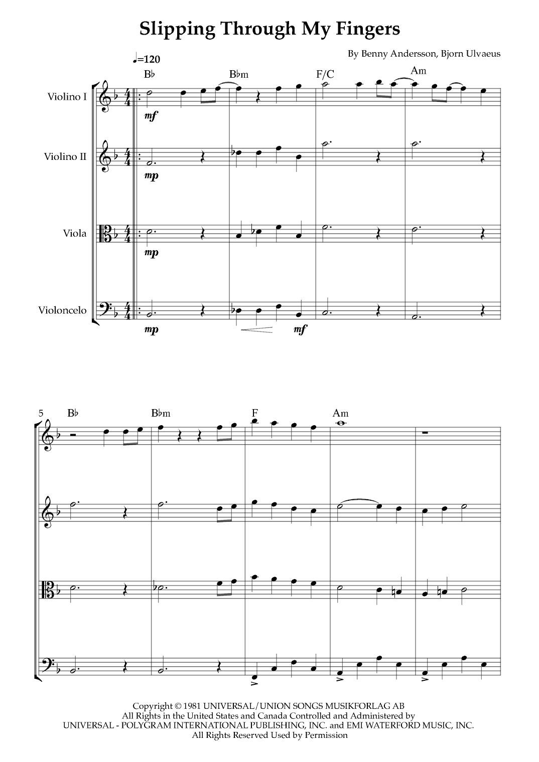 Slipping Through My Fingers (arr. Karen Gueiros)