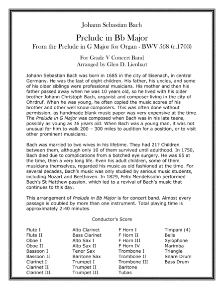 Prelude in Bb Major (arr. Glen D. Lienhart)