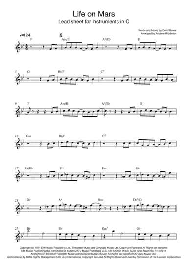 Life On Mars (arr. Andrew Middleton)