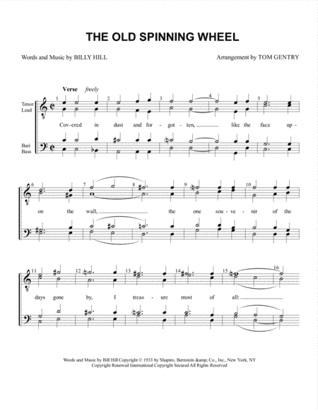 The Old Spinning Wheel (arr. Tom Gentry)