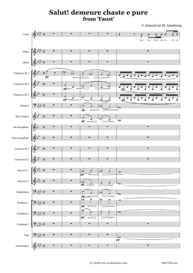 Salut! demeure chaste e pure (Gounod-Faust) for solo voice and concert band (arr. Mark Armstrong)