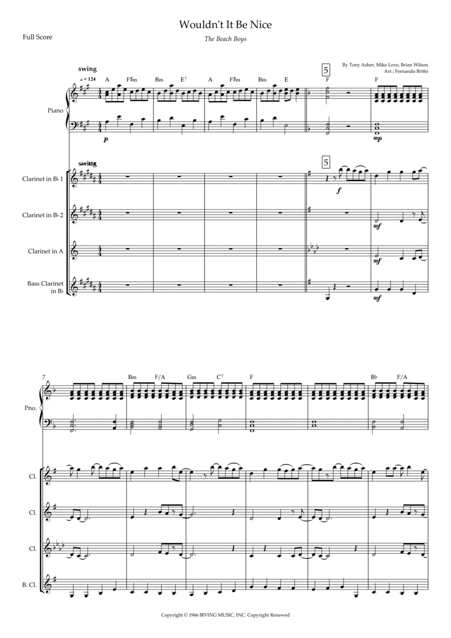 Wouldn't It Be Nice (arr. Fernando Britto)