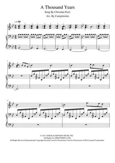 A Thousand Years (arr. Camprixinx)