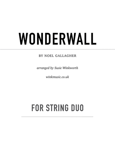 Wonderwall (arr. Susie Winkworth winkmusic.co.uk)