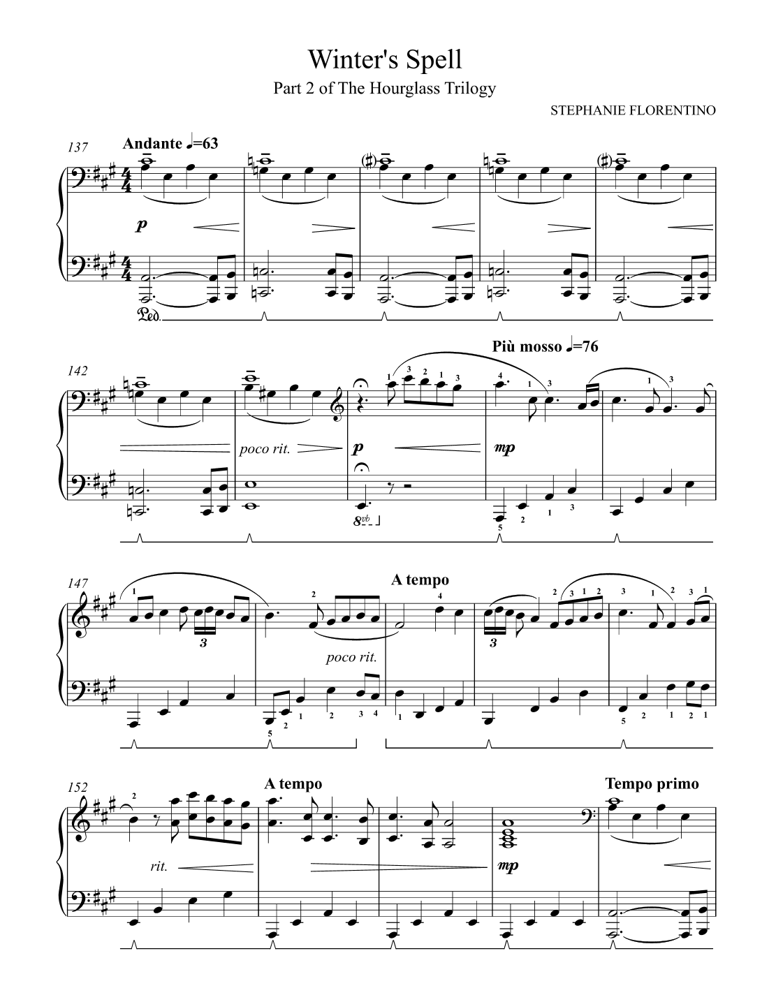 Winter's Spell (The Hourglass Trilogy: Part 2) - Piano Solo