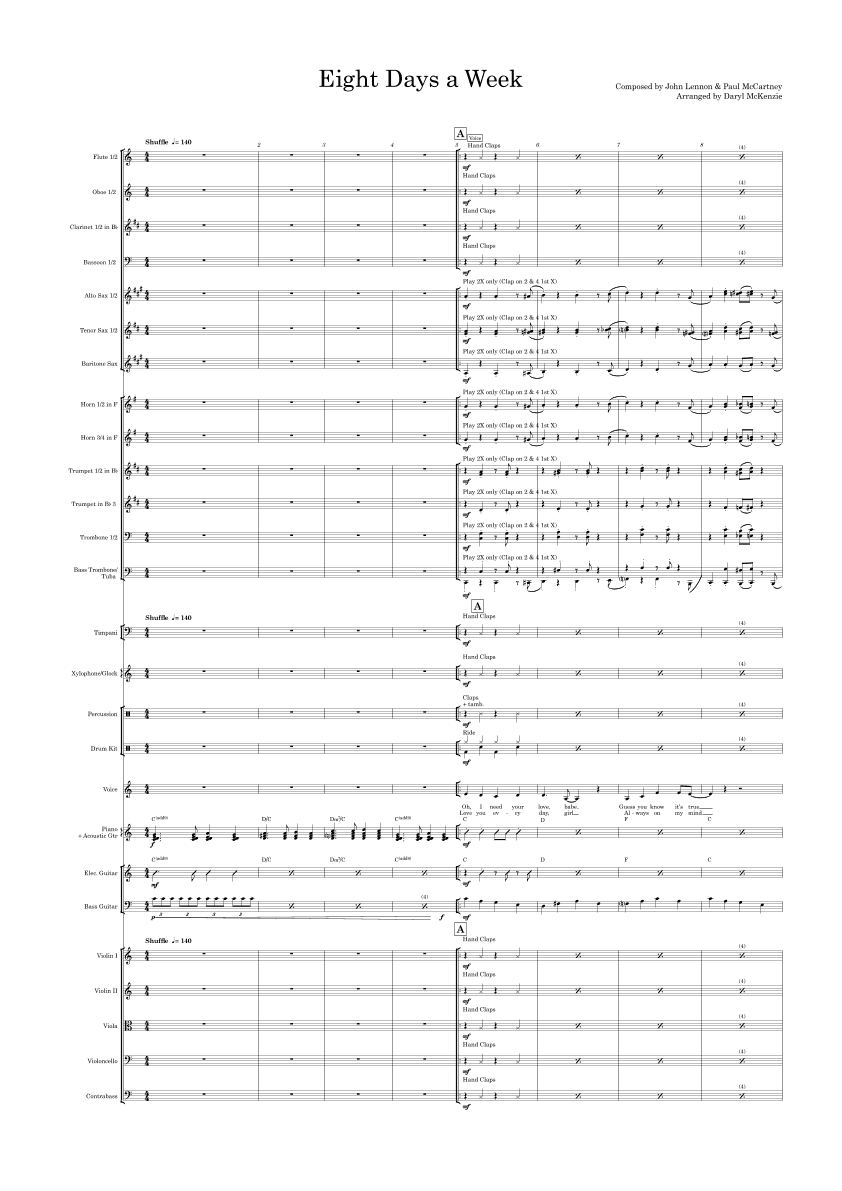 Eight Days A Week (arr. Daryl McKenzie)