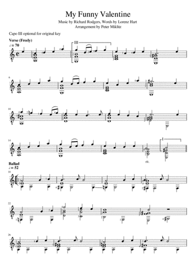 My Funny Valentine (arr. Peter Miklitz)