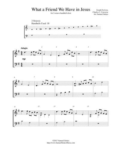 What a Friend We Have in Jesus - for 2-octave handbell choir (arr. Samuel Stokes)