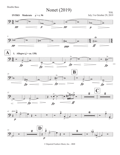 Nonet (2019) double bass part