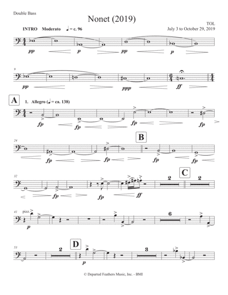 Nonet (2019) double bass part