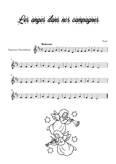 Les anges dans nos campagnes (for Soprano Saxophone) (arr. Cadenza Editions)