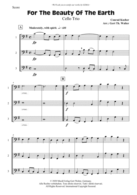 For The Beauty Of The Earth (arr. Gert Th. Walter)