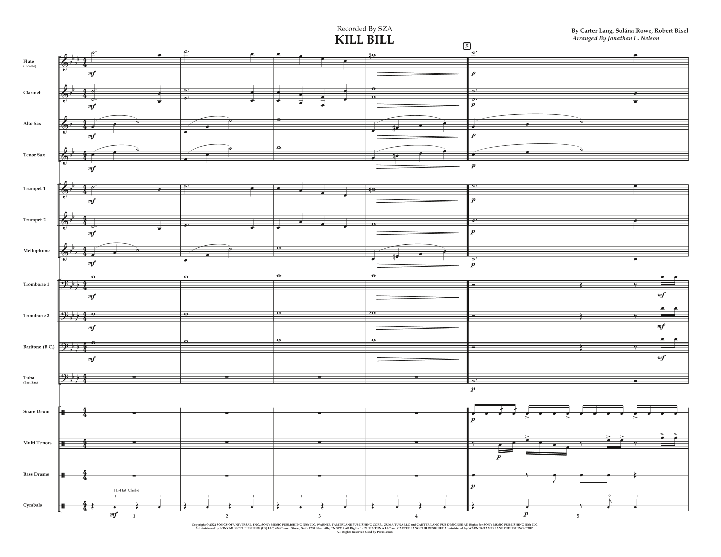Kill Bill (arr. Jonathan Nelson)