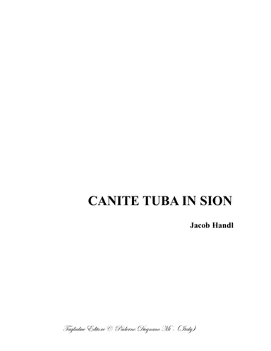 CANITE TUBA IN SION - J. Handl - For SSABarB Choir