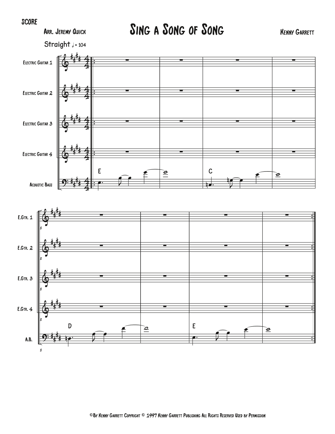 Sing A Song Of Song (arr. Jeremy Quick)