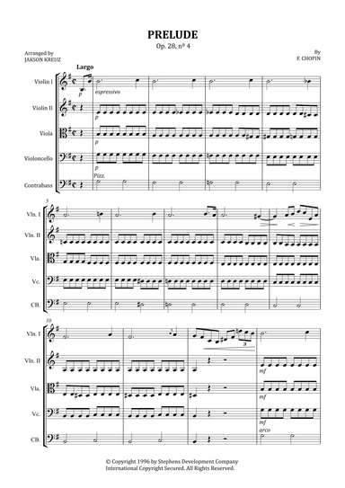 Prelude in E Minor Op. 28, No. 4 (arr. Jakson Kreuz)