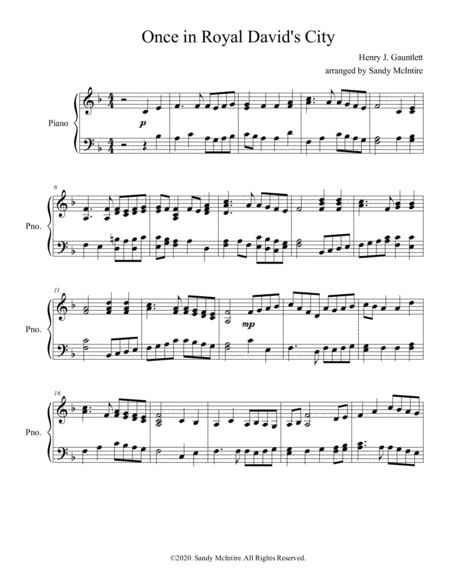 Once in Royal David's City (arr. Sandy McIntire)