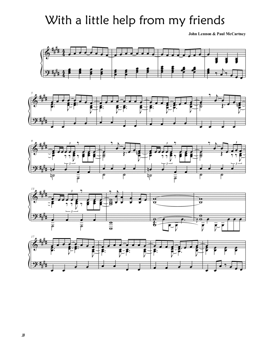 With A Little Help From My Friends (arr. Piano Palt)