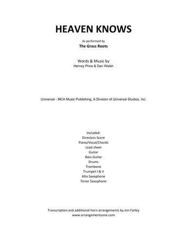 Heaven Knows (arr. Jim Farley www.arrangementsone.com)
